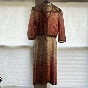 Women’s vintage dress drawstring waist button up top lightweight